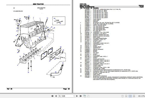 AGCO ALLIS TRACTOR 8550 SPARE PARTS CATALOGUE MANUAL 79005139 - PDF FILE