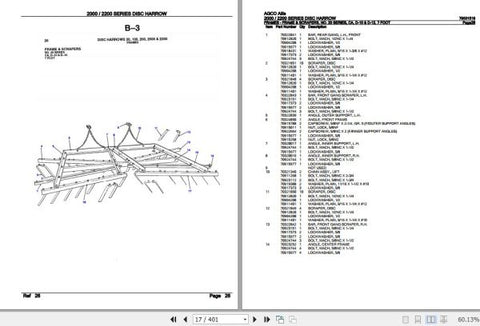 Enhance your agricultural efficiency with the AGCO Allis Disc Harrow 2000 Series 2200 Series Spare Parts Catalogue Manual (79001519). This comprehensive PDF file serves