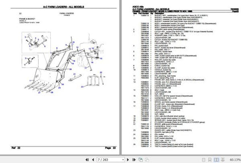 ENHANCE YOUR AGRICULTURAL EFFICIENCY WITH THE AGCO ALLIS FARM LOADERS A-C SPARE PARTS CATALOGUE MANUAL (79006059) IN PDF FORMAT. THIS COMPREHENSIVE MANUAL PROVIDES DETAILED INFORMATION ON SPARE PARTS, ENSURING YOU HAVE THE RIGHT COMPONENTS FOR MAINTENANCE AND REPAIRS. WITH EASY NAVIGATION AND CLEAR ILLUSTRATIONS, YOU CAN QUICKLY
