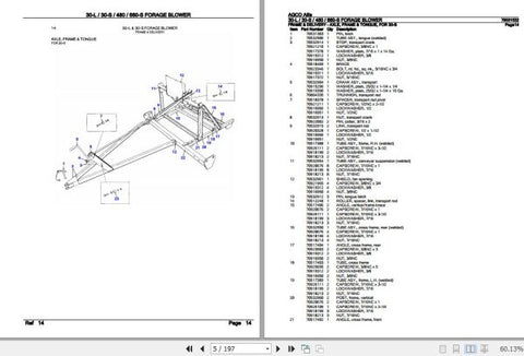 Enhance your maintenance and repair capabilities with the AGCO Allis Forage Blower Spare Parts Catalogue Manual (79001532). This comprehensive PDF file provides detailed diagrams 