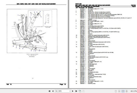 Enhance the performance and longevity of your AGCO Allis Sickle Bar Mower with the comprehensive Spare Parts Catalogue Manual (79001529). This PDF file is an essential resource for owners of models 80R, 80R3, 80S, 80T, 82R, 82S, and 82T, providing