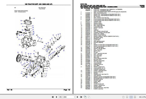 Enhance the longevity and performance of your AGCO Allis Tractor 185 with our comprehensive Spare Parts Catalogue Manual (79005580) in PDF format. This essential resource provides detailed diagrams and part numbers, making it easy to identify and order