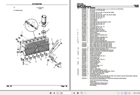 Enhance the longevity and performance of your AGCO Allis Tractor 210 with our comprehensive Spare Parts Catalogue Manual (79001598) in PDF format. This essential resource provides detailed diagrams, part numbers, and specifications, making it easy