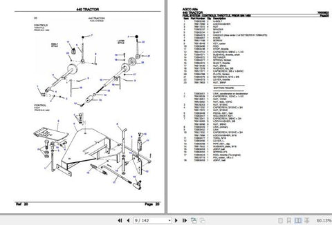 Discover the essential AGCO Allis Tractor 440 Spare Parts Catalogue (79003822) in a convenient PDF format, designed to streamline your maintenance and repair tasks. This comprehensive guide provides detailed diagrams and part numbers, ensuring you can easily identify and order the right components for your tractor