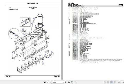 Discover the AGCO ALLIS TRACTOR 4W-220 Spare Parts Catalogue (79006379) in a convenient PDF format, designed to streamline your maintenance and repair tasks. This comprehensive guide provides detailed diagrams and part numbers