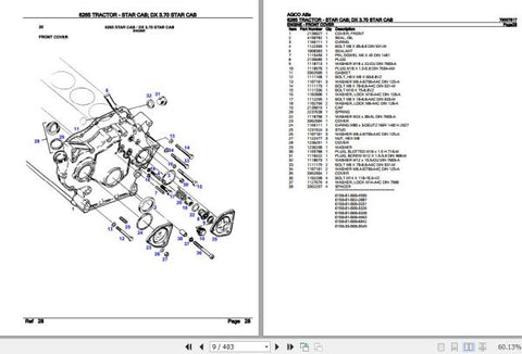 Enhance your AGCO Allis Tractor 6265 Star Cab DX3.70 with the comprehensive Spare Parts Catalogue Manual (79007817) in PDF format. This essential resource provides