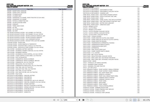 Enhance your AGCO Allis D14 tractor's performance with the comprehensive Auxiliary Motor D14 Spare Parts Catalogue Manual (79001548) in PDF format. This essential resource provides detailed diagrams and part numbers, ensuring you can easily identify and order