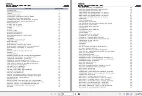 Enhance your AGCO Allis Tractor WC WF Power Unit with the comprehensive Spare Parts Catalogue Manual (W201) in PDF format. This essential resource, catalog number 79001545, provides detailed diagrams and part numbers, ensuring you can easily identify