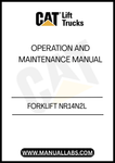 CATERPILLAR FORKLIFT NR14N2L OPERATION AND MAINTENANCE MANUAL