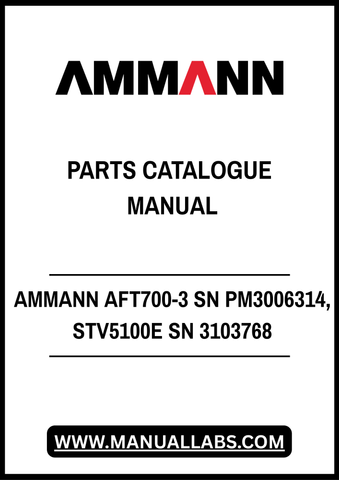 Discover the AMMANN AFT700-3 and STV5100E Parts Catalogue Manual, a comprehensive PDF resource designed for efficient maintenance and repair of your machinery. This detailed manual provides essential diagrams, part numbers, and specifications, ensuring you have all the information needed to keep your equipment running smoothly. With easy navigation and clear illustrations, this digital guide is an invaluable tool for technicians and operators alike, helping to minimize downtime and enhance productivity. Inv
