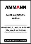 Unlock the full potential of your AMMANN AFW 700-3 and STV 6000 E with our comprehensive Parts Catalogue Manual, available in a convenient PDF format. This essential resource provides detailed diagrams, part numbers, and specifications, ensuring you have everything you need for efficient maintenance and repairs. Streamline your operations and minimize downtime with this invaluable guide, designed to enhance the longevity and performance of your equipment. Don't miss out on the opportunity to keep your machi