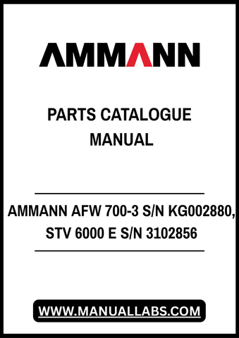 Unlock the full potential of your AMMANN AFW 700-3 and STV 6000 E with our comprehensive Parts Catalogue Manual, available in a convenient PDF format. This essential resource provides detailed diagrams, part numbers, and specifications, ensuring you have everything you need for efficient maintenance and repairs. Streamline your operations and minimize downtime with this invaluable guide, designed to enhance the longevity and performance of your equipment. Don't miss out on the opportunity to keep your machi