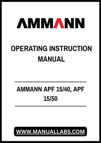 AMMANN APF 15/40, APF 15/50 OPERATING INSTRUCTION MANUAL - PDF FILE