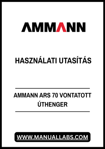 Discover the essential AMMANN ARS 70 Tow-Behind Roller User Manual (3012282) in PDF format, designed to enhance your operational efficiency. This comprehensive guide provides detailed instructions and insights into the effective use of the ARS 70 roller, ensuring you maximize its performance on any job site.