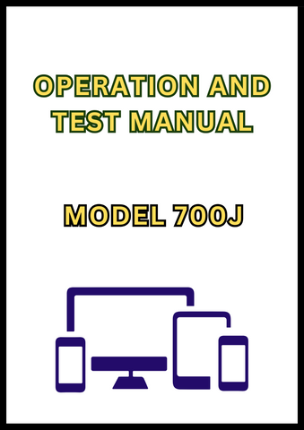 MODEL 700J CRAWLER DOZER OPERATION AND TEST MANUAL - PDF