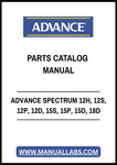 ADVANCE SPECTRUM 12H, 12S, 12P, 12D, 15S, 15P, 15D, 18D PARTS CATALOG MANUAL - PDF FILE