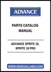 ADVANCE SPRITE 16, SPRITE 16 PRO PARTS CATALOG MANUAL - PDF FILE