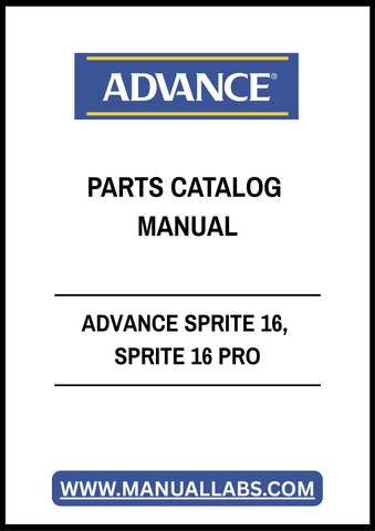 ADVANCE SPRITE 16, SPRITE 16 PRO PARTS CATALOG MANUAL - PDF FILE