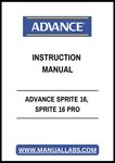 ADVANCE SPRITE 16, SPRITE 16 PRO INSTRUCTION MANUAL - PDF FILE