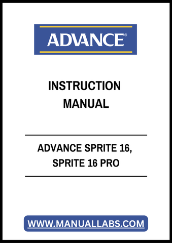 ADVANCE SPRITE 16, SPRITE 16 PRO INSTRUCTION MANUAL - PDF FILE