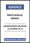 ADVANCE SPRITE AIR SCOOP 12, 16 SPRITE 12, 16 PARTS CATALOG MANUAL - PDF FILE