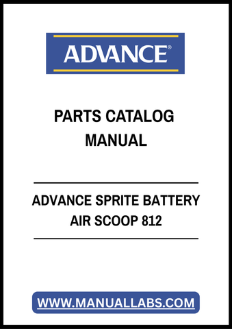 ADVANCE SPRITE BATTERY AIR SCOOP 812 PARTS CATALOG MANUAL - PDF FILE