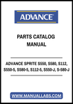 ADVANCE SPRITE S550, S580, S112, S550-5, S580-5, S112-5, S550-J, S-580-J PARTS CATALOG MANUAL - PDF FILE