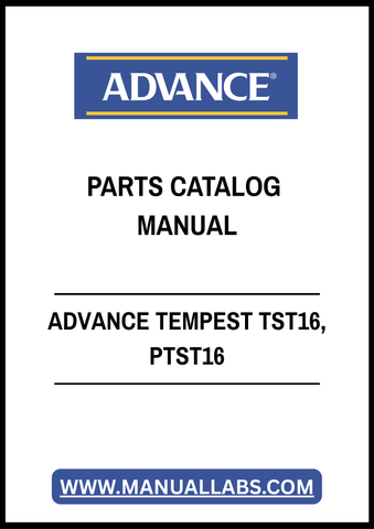 ADVANCE TEMPEST TST16, PTST16 PARTS CATALOG MANUAL - PDF FILE