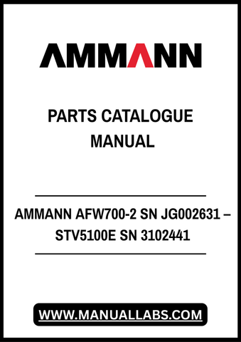 AMMANN AFW700-2 SN JG002631 – STV5100E SN 3102441 PARTS CATALOGUE MANUAL - PDF FILE