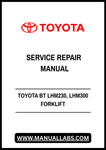 TOYOTA BT LHM230, LHM300 FORKLIFT SERVICE REPAIR MANUAL - PDF FILE