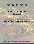 VOLVO A40G FS ARTICULATED HAULERS (ART) PARTS CATALOG MANUAL (PDF FILE)