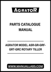 AGRATOR MODEL ASR-GR-GRF-GRT-GRC ROTARY TILLER PARTS CATALOGUE MANUAL - PDF FILE
