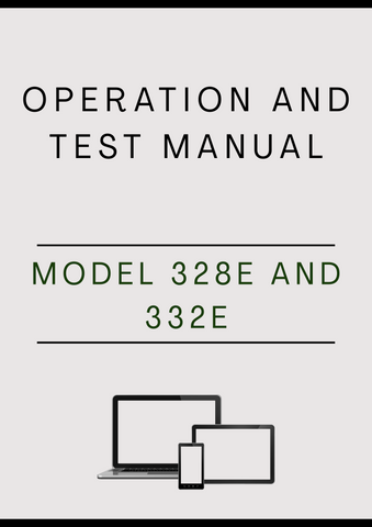 MODEL 328E AND 332E SKID STEER LOADER OPERATION AND TEST MANUAL - PDF