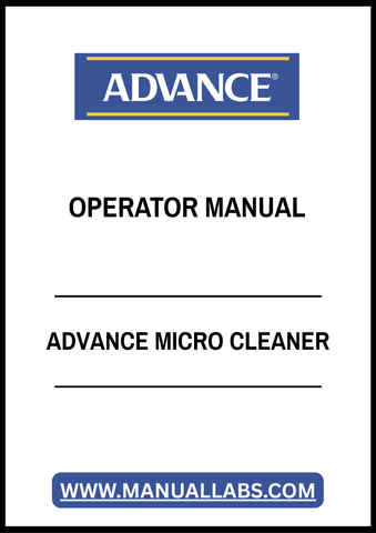 ADVANCE MICRO CLEANER OPERATOR MANUAL - PDF FILE