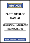 ADVANCE ALL-PURPOSE MATADOR 1720 PARTS CATALOG MANUAL – PDF FILE