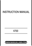 MODEL SELF PROPELLED 4700 PRE DELIVERY INSTRUCTION MANUAL - PDF FILE