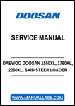 DAEWOO DOOSAN 1550XL, 1760XL, 2060XL, SKID STEER LOADER SERVICE MANUAL - PDF FILE