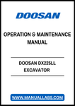 DOOSAN DX225LL EXCAVATOR LOG LOADER FORESTRY MACHINE OPERATION & MAINTENANCE MANUAL - PDF FILE