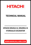 HITACHI 225USLC-6, 225USRLC-6 HYDRAULIC EXCAVATOR TECHNICAL MANUAL - PDF FILE