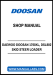 DAEWOO DOOSAN 1760XL, DSL802 SKID STEER LOADER SHOP MANUAL - PDF FILE