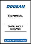 DOOSAN DX420LC EXCAVATOR SHOP MANUAL - PDF FILE