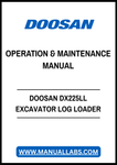 DOOSAN DX225LL EXCAVATOR LOG LOADER OPERATION & MAINTENANCE MANUAL - PDF FILE