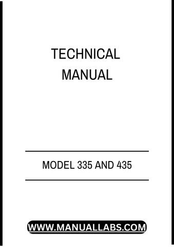 MODEL 335 AND 435 LOG LOADER TECHNICAL MANUAL - PDF