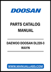 DAEWOO DOOSAN DL220-3 WAYN PARTS CATALOG MANUAL - PDF FILE
