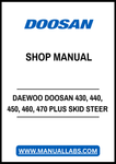 DAEWOO DOOSAN 430, 440, 450, 460, 470 PLUS SERIES SKID STEER LOADER SHOP MANUAL - PDF FILE
