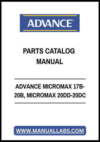 ADVANCE MICROMAX 17B-20B, MICROMAX 20DD-20DC PARTS CATALOG MANUAL - PDF FILE