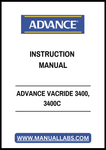 ADVANCE VACRIDE 3400, 3400C INSTRUCTION MANUAL - PDF FILE