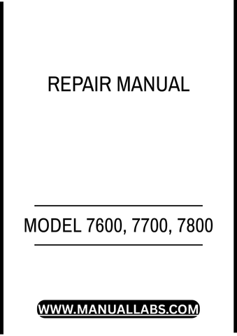 MODEL 7600, 7700, 7800 TRACTOR REPAIR MANUAL - PDF FILE