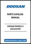 DOOSAN DX420LC-3 EXCAVATOR PARTS CATALOG MANUAL - PDF FILE