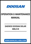 DAEWOO DOOSAN SOLAR 400LC-III OPERATION AND MAINTENANCE MANUAL - PDF FILE